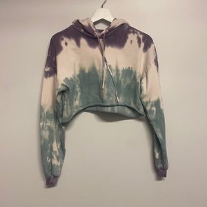 RSQ Tie Dye Cropped Hoodie - M